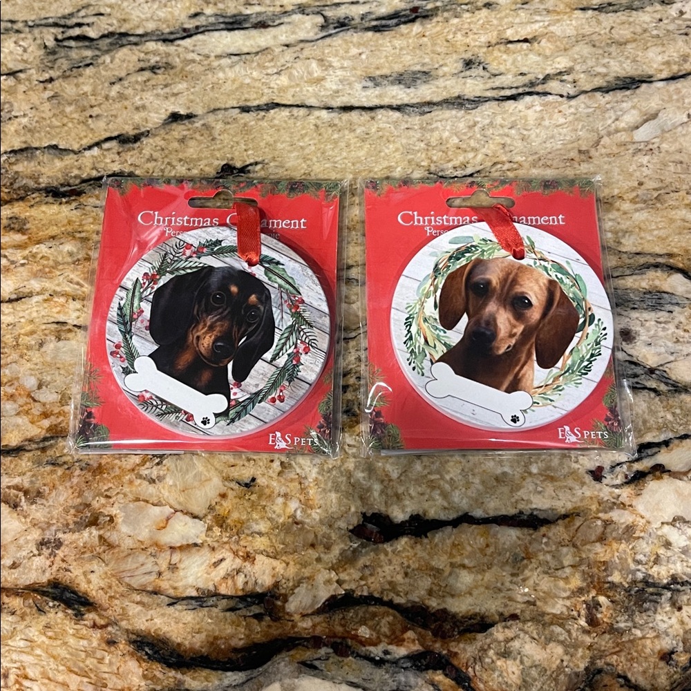 Dachshund Christmas Ornament set-new